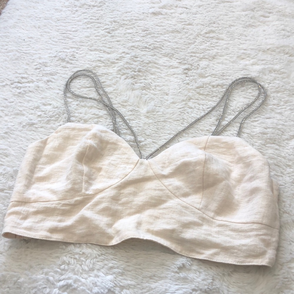 H&M crop top with rhinestone straps